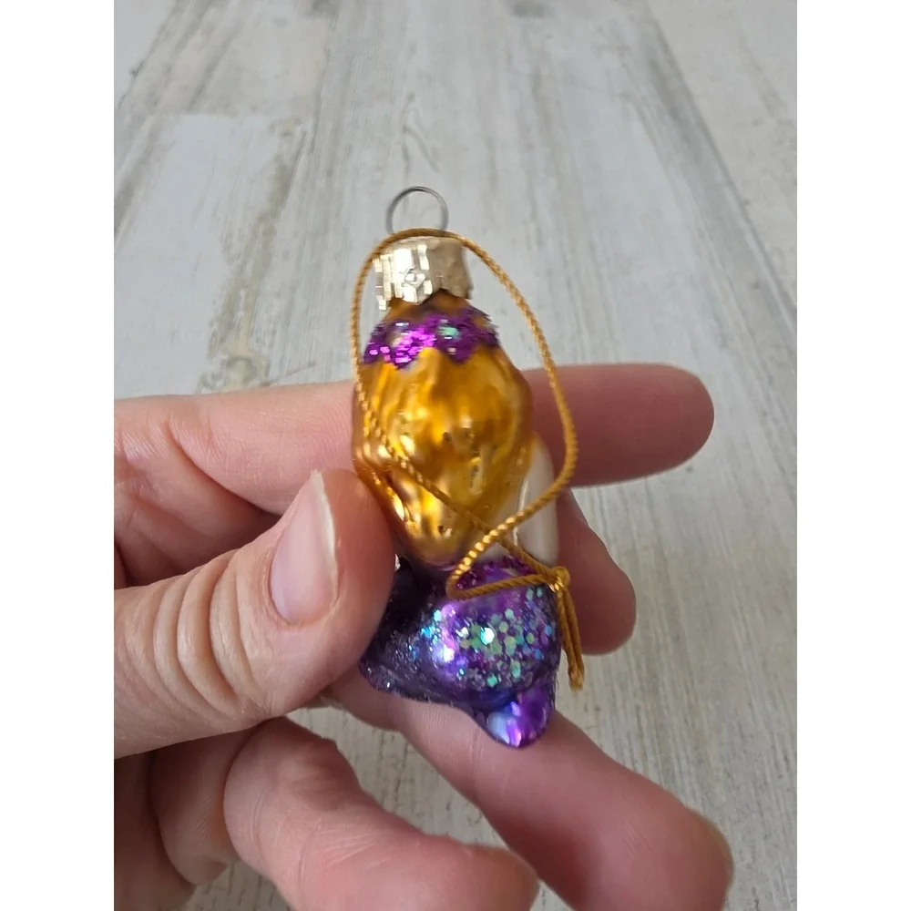 Vintage mini glass‎ mermaid not a call ornament Xmas tree